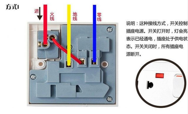 插座带开关怎么接线图解